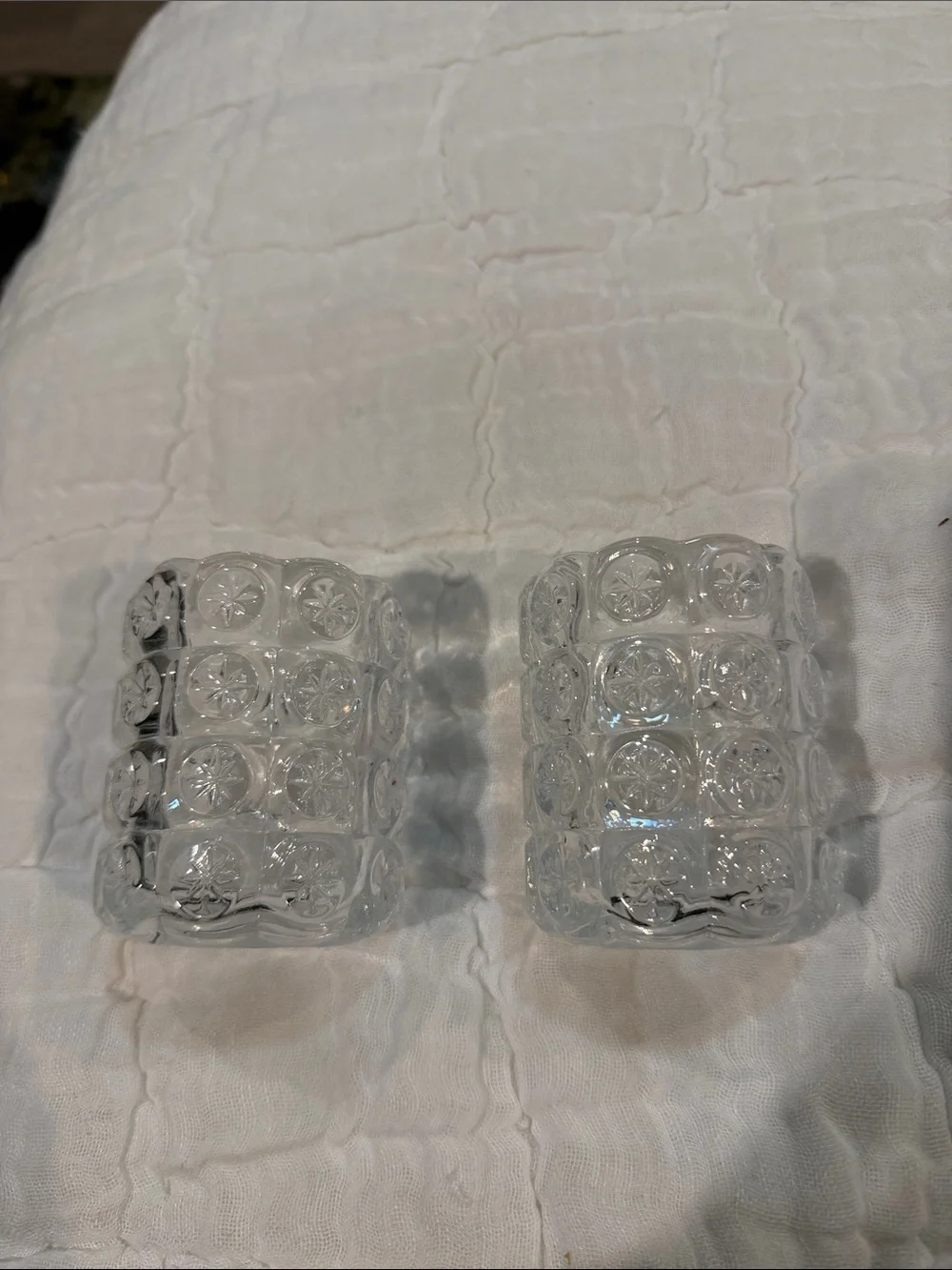 IKEa Clear Textured Glass Votive Candle Holders - Set of 2